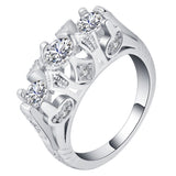 Round CZ Heart Openwork Band Ring