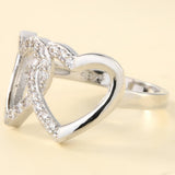 Interlocking Double Heart Pavé CZ Ring