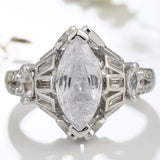 Marquise CZ Art Deco Baguette Ring