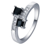Black Princess CZ Toi Et Moi Ring