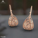 Rose Gold Filigree Teardrop Cage Earrings