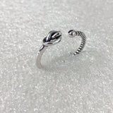 Love Knot Twisted Open Cuff Ring