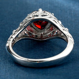 Ruby-Red Heart CZ Claddagh-Style Ring