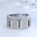Olive Square CZ Pavé Wide Men's Band