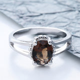 Smoky Brown Round CZ Split Shank Ring