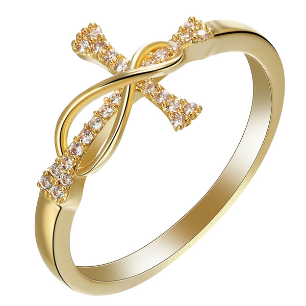 Pavé CZ Infinity Cross Ring