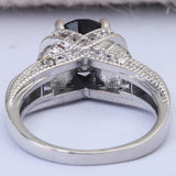 Black CZ Skull Gallery Solitaire Ring