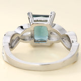 Teal Princess CZ Twisted Pavé Ring