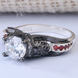 Skull Black Gothic Champagne-Accent Ring